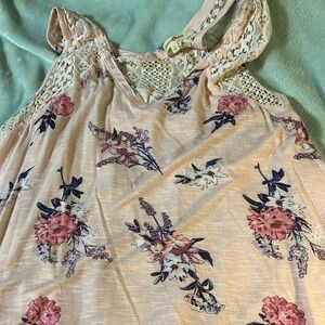 Tank blouse light pink floral
